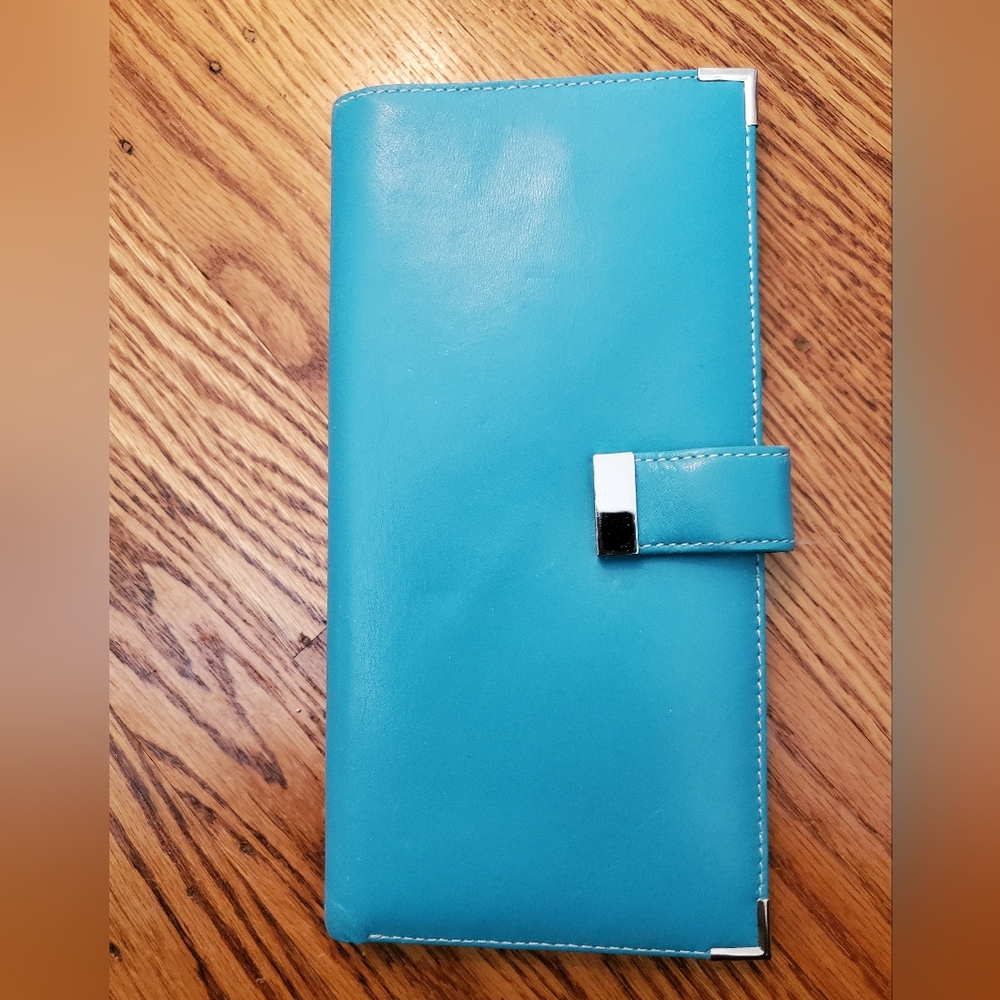 Turquoise Leather Nordstrom Travel Wallet